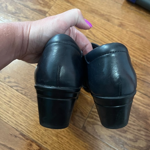 Navy Blue Leather Slip-On Shoes - Picture 3 of 7